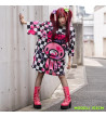 Checkered Gloomy Bear Oversized ACDC RAG Tee Model 1m53