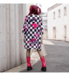 Checkered Gloomy Bear Oversized ACDC RAG Tee Model 1m53