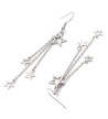 Boucles D'Oreilles Etoiles Chaines Pendantes Acier Inoxydable