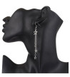 Boucles D'Oreilles Etoiles Chaines Pendantes Acier Inoxydable