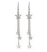 Boucles D'Oreilles Etoiles Chaines Pendantes Acier Inoxydable
