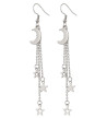 Boucles D'Oreilles Lunes Chaines Pendantes Acier Inoxydable