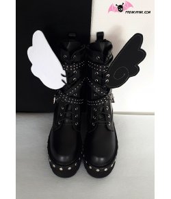 Ailes pour chaussures et roller ange bicolores noires et blanches