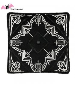 Housse de coussin pentacles, lunes et croix