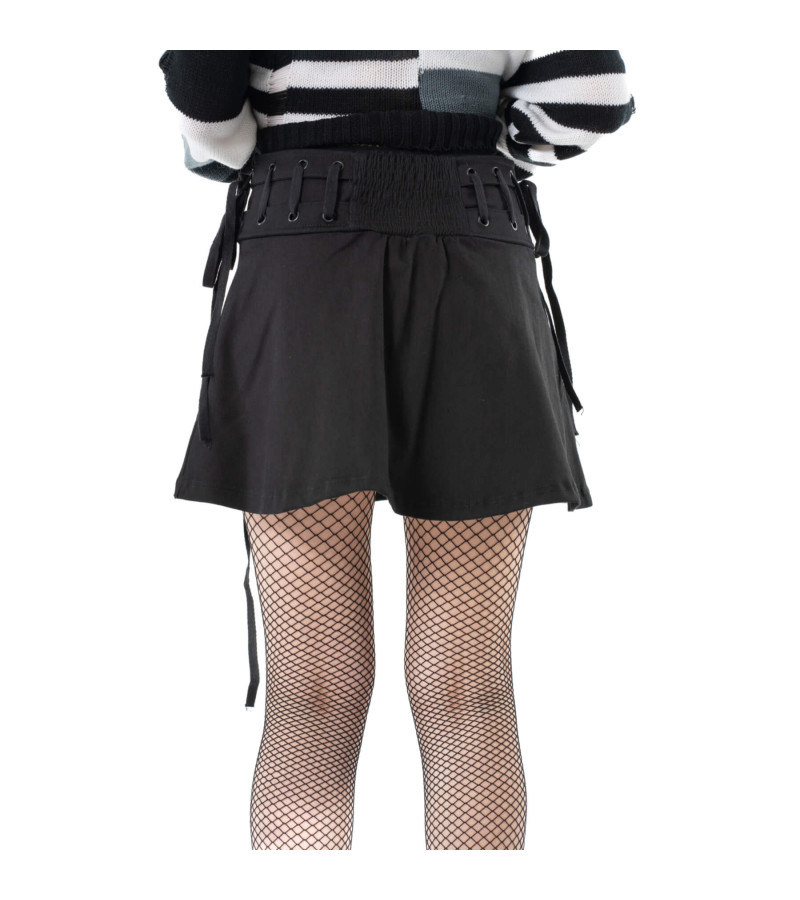 Nemy Black Mini Skirt - Freaky Pink