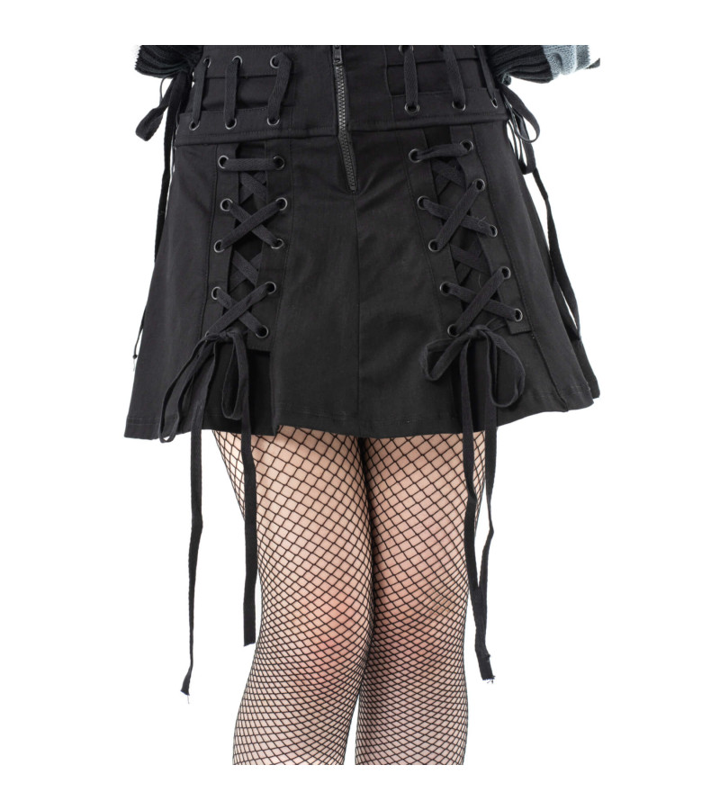 Nemy Black Mini Skirt - Freaky Pink