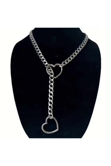 Collier coeur chaine court