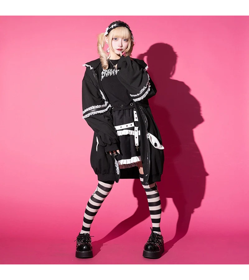 Punky Bunny Usamimi Hoodie White ACDC RAG