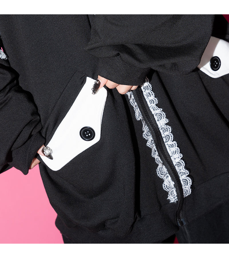 Punky Bunny Usamimi Hoodie Blanc ACDC RAG