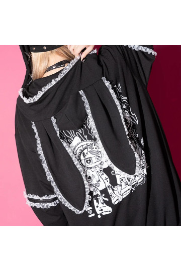 Punky Bunny Usamimi Hoodie Blanc ACDC RAG