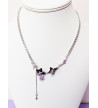 Collier Etoiles Violet Et Noir