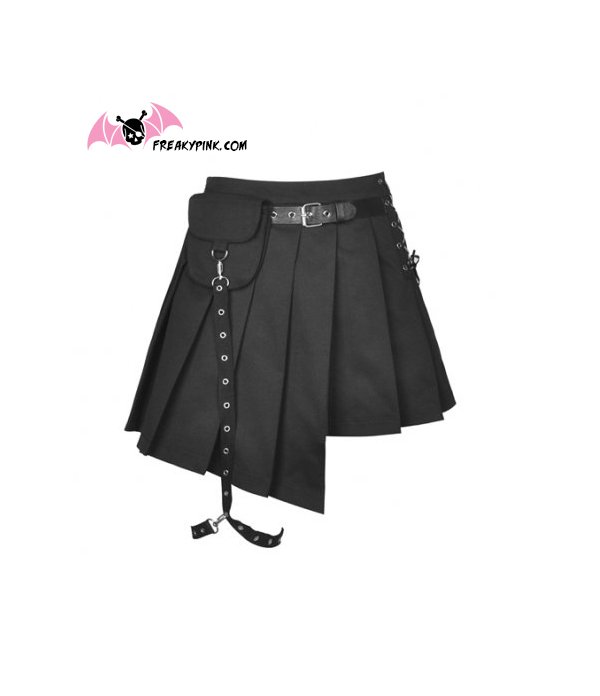 Jupe grunge punk asymétrique noire