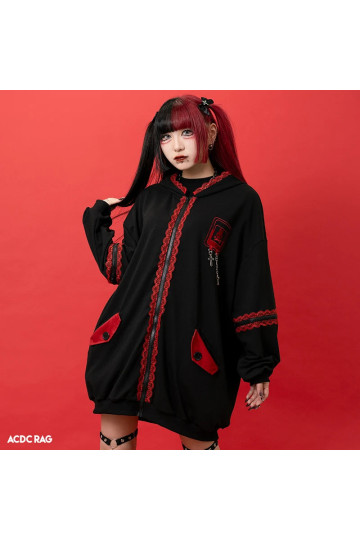 Punky Bunny Usamimi Hoodie Red ACDC RAG