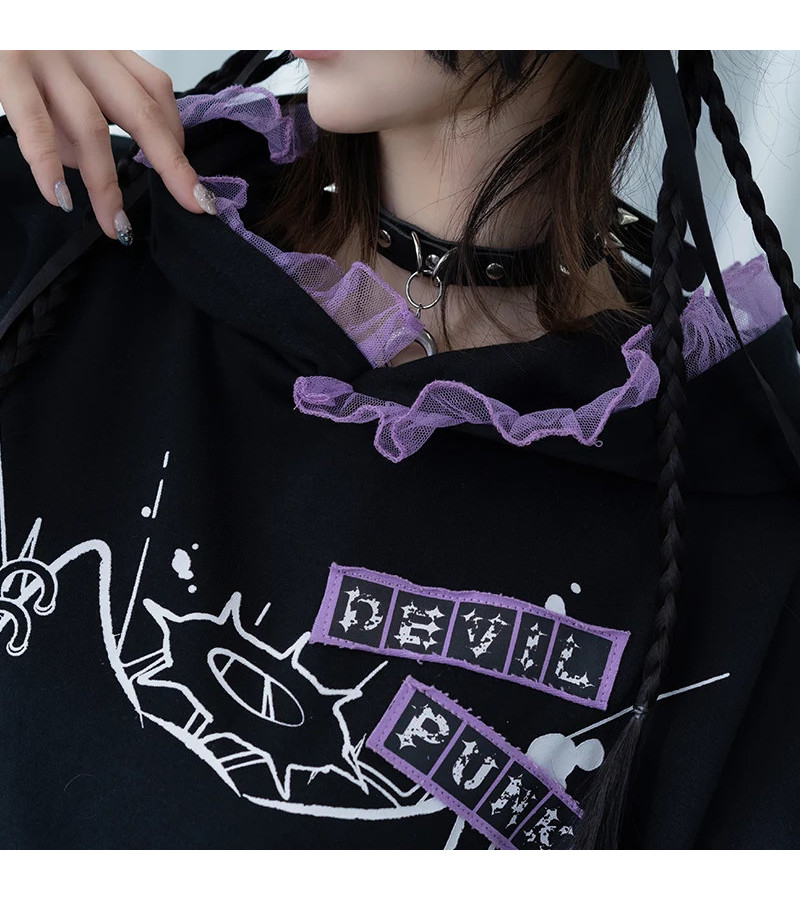Devil Punk Purple Hoodie ACDC RAG