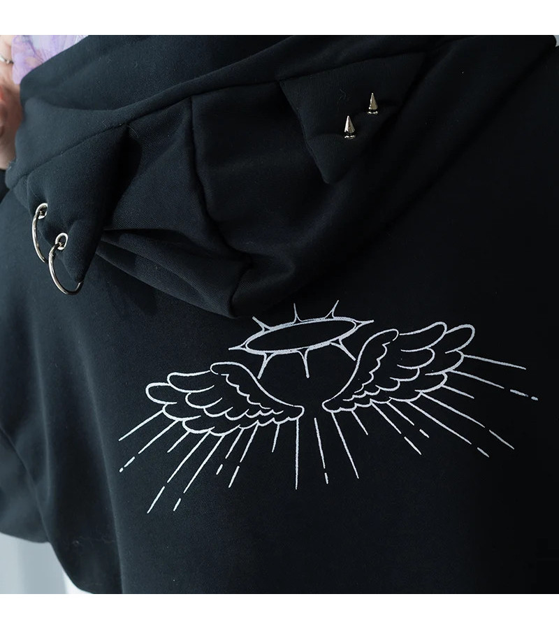 Hoodie Devil Punk Violet ACDC RAG