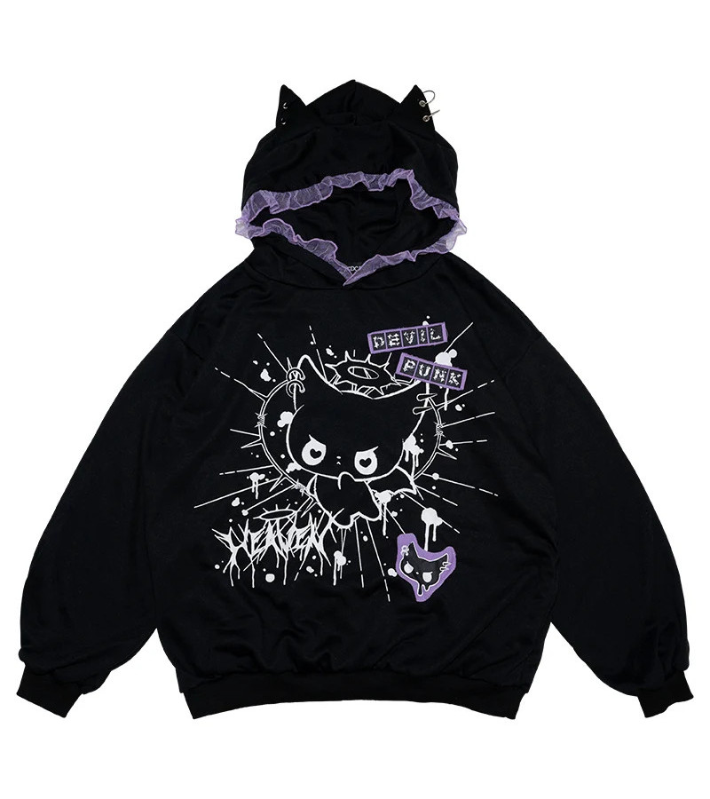 Hoodie Devil Punk Violet ACDC RAG
