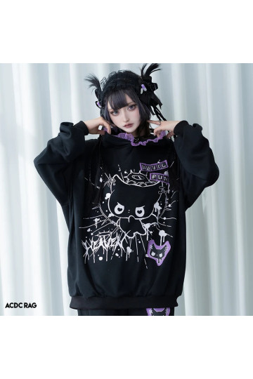 Hoodie Devil Punk Violet ACDC RAG