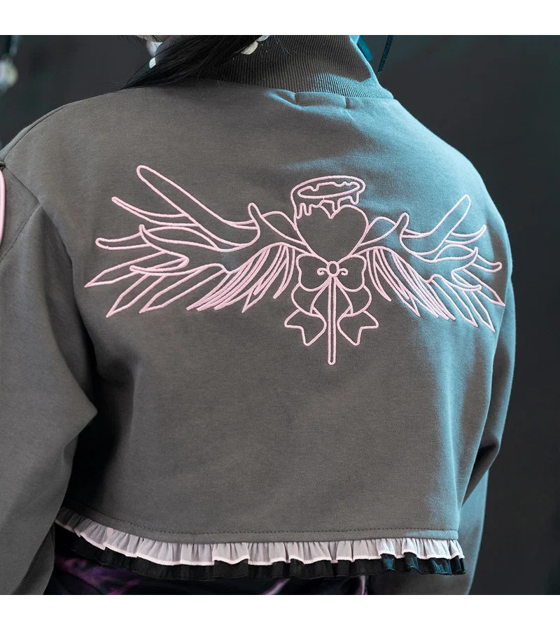 Veste Courte Heart Hack Grise Rose ACDC RAG