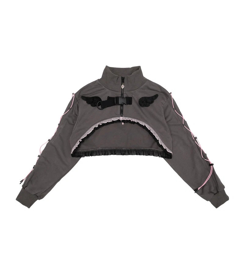 Veste Courte Heart Hack Grise Rose ACDC RAG