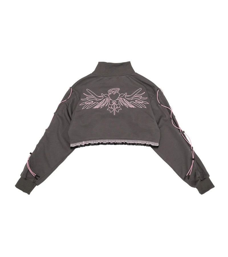 Veste Courte Heart Hack Grise Rose ACDC RAG