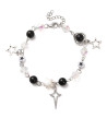 Heart Stars And Black Pearls Bracelet