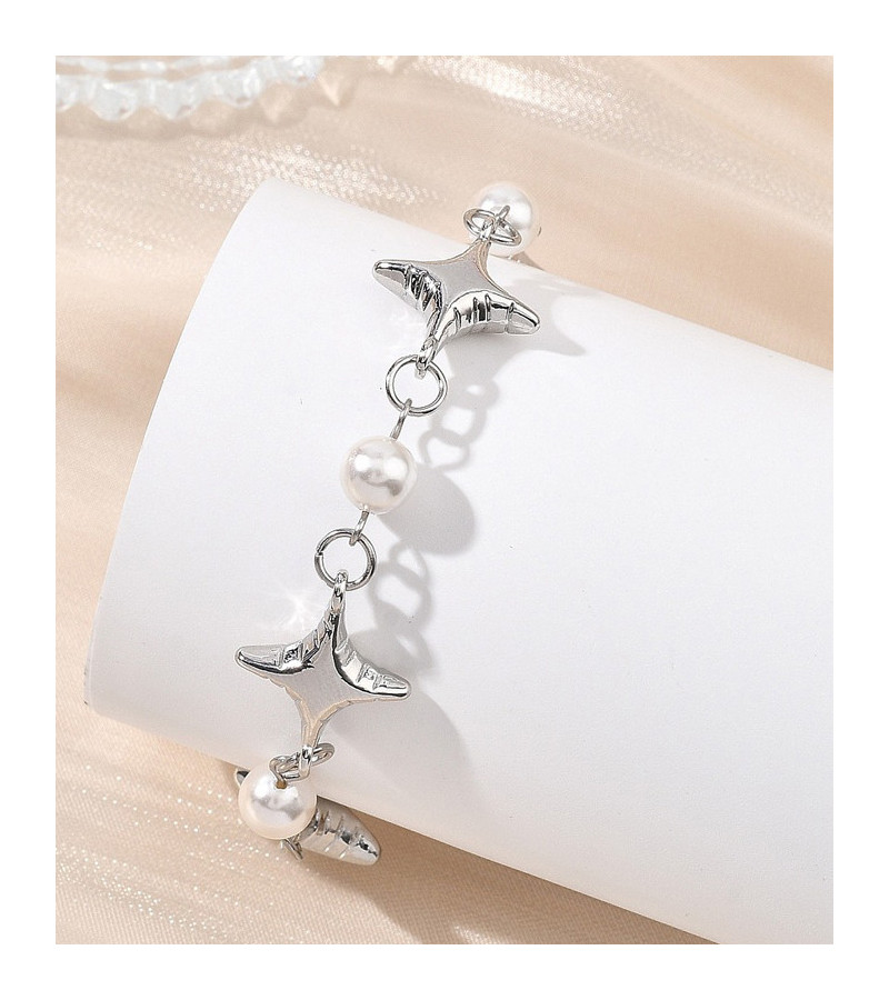 Bracelet Etoiles Perles Nacrées Blanches