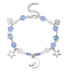 Bracelet Lune Perles Bleues