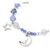 Bracelet Lune Perles Bleues