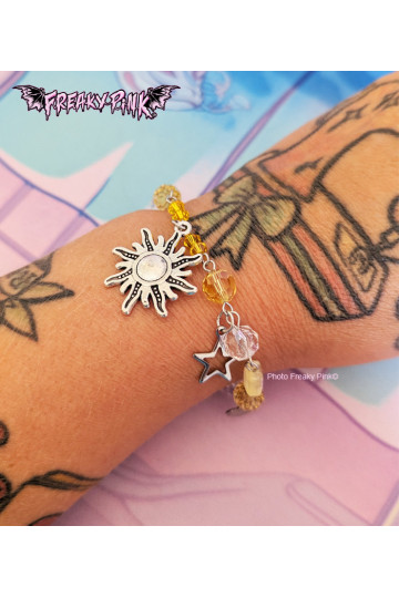Bracelet Soleil Perles Jaunes
