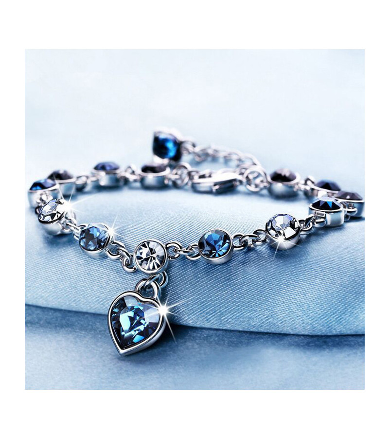 Bracelet Coeur Bleu Grande Taille