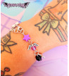 Bracelet Breloques Perles Violettes