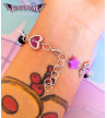 Bracelet Breloques Perles Violettes