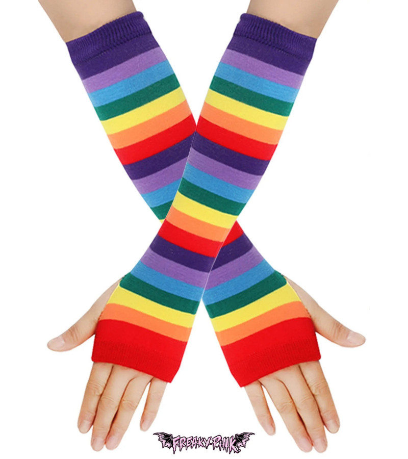 Purple And Black Small Stripes Arm Warmers  - Freaky Pink