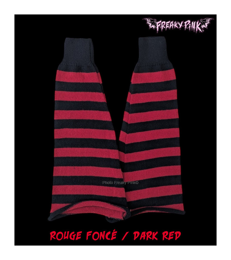 Leg Warmers Evasés Rouge Foncé Noir