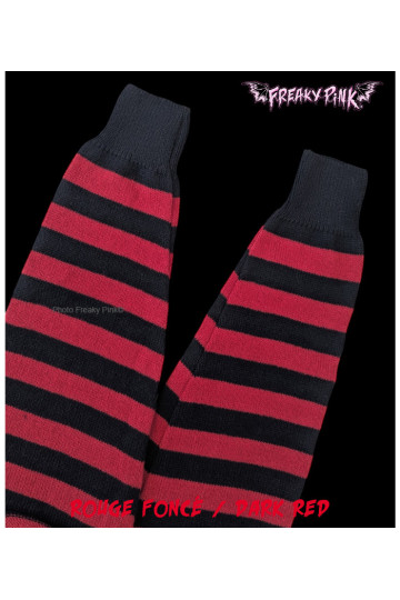 Dark Red And Black Wide Leg Warmers