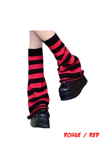 Leg Warmers Evasés Rouge Noir