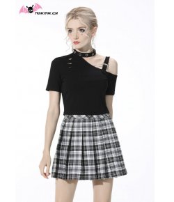 Crop top punk asymétrique choker