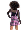 Faye Pinafore Pink And Black Checkered Dress