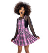 Faye Pinafore Pink And Black Checkered Dress