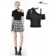 Crop top punk asymétrique choker