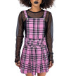 Faye Pinafore Pink And Black Checkered Dress