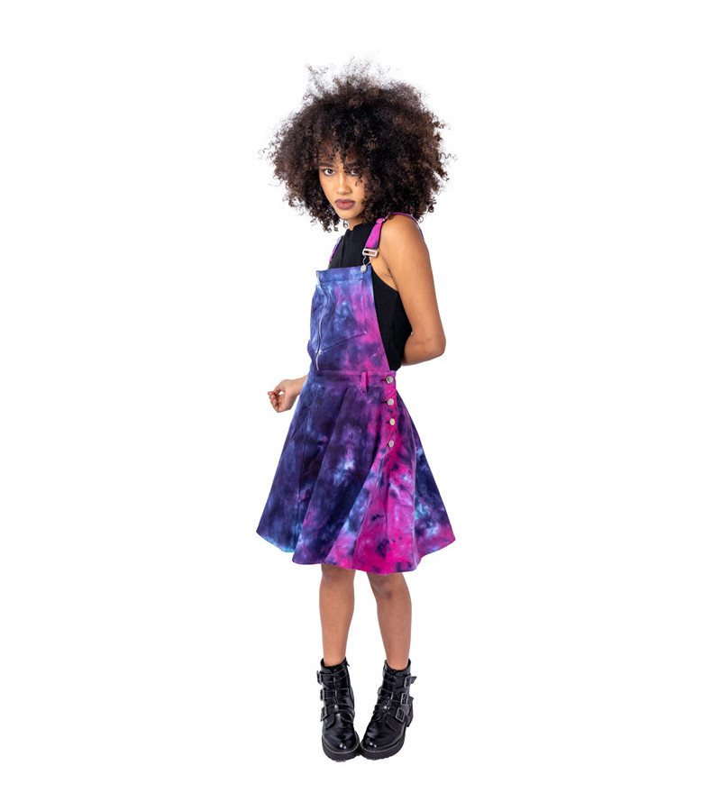 Monet Pinafore Pink And Blue Tie And Dye Dress