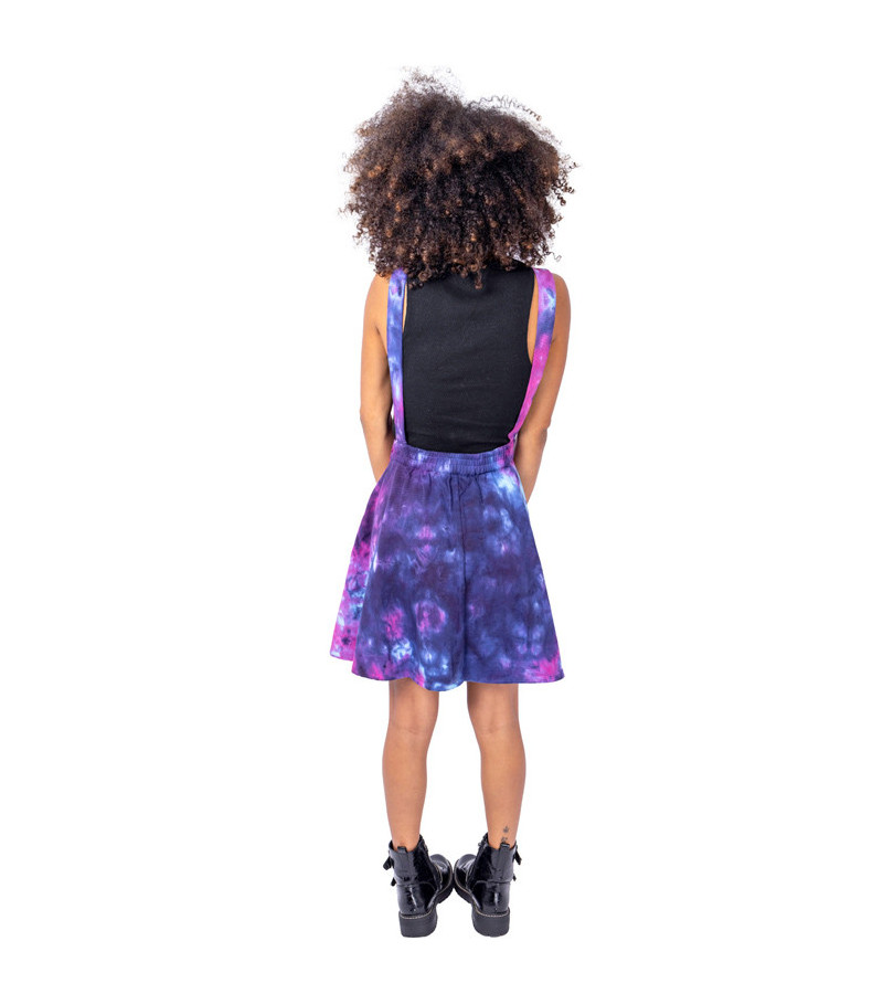 Monet Pinafore Pink And Blue Tie And Dye Dress