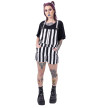 Default In Item ! Black And White Striped Dungarees Size XL