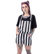 Default In Item ! Black And White Striped Dungarees Size XL