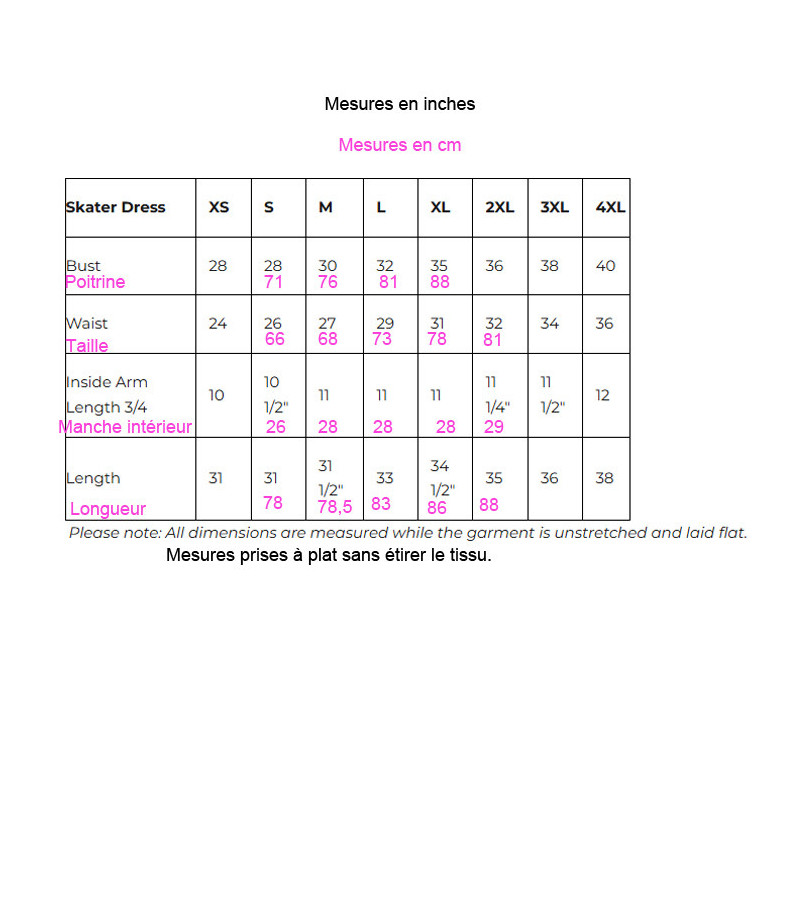 Guide des tailles