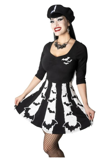 Robe Rayures Et Chauve Souris Kreepsville 666