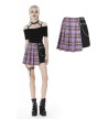 Purple Pleated Plaid Skirt