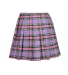 Purple Pleated Plaid Skirt