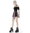 Purple Pleated Plaid Skirt